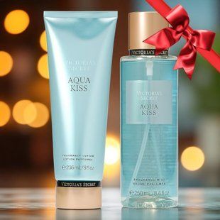 Набір Victoria's Secret Aqua Kiss New Fragrance Mist + Lotion &mdash; основне фото товару, вигляд спереду