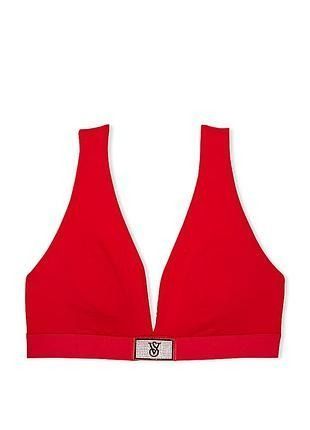 Бралет Victoria's Secret Shine Patch Cotton Wireless Plunge Bralette &mdash; основне фото товару, вигляд спереду