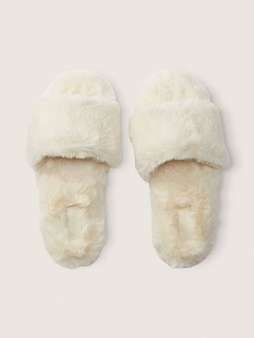 Капці Victoria's Secret PINK Faux Fur Slipper Ivory 26349401 фото