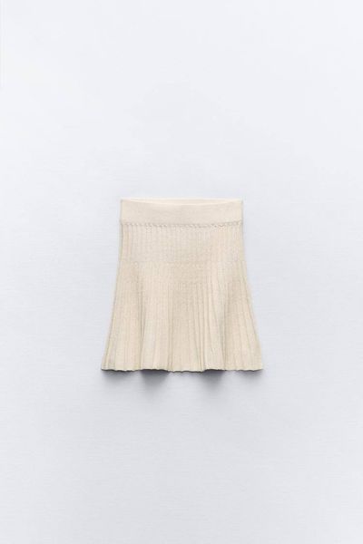 Спідния жіноча Zara Rustic Knit Skirt With Pleats 2554646 фото