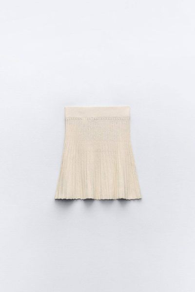 Спідния жіноча Zara Rustic Knit Skirt With Pleats 2554646 фото