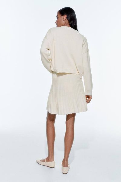 Спідния жіноча Zara Rustic Knit Skirt With Pleats 2554646 фото