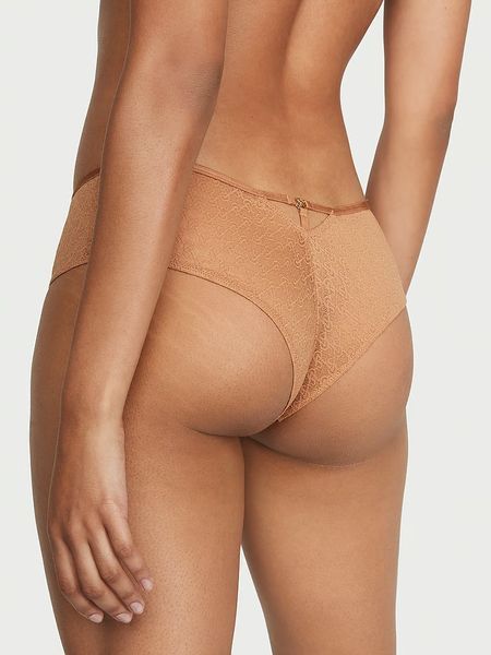 Трусики Victoria's Secret Icon Lace Cheeky Panty Toffee 26693569 фото