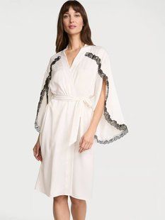 Халат Атласный Victoria's Secret Very Sexy Satin Rose Lace-Trim Midi Robe 27178919D фото