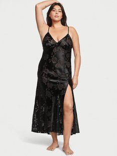 Пеньюар Victoria's Secret VS Archives Burnout Satin Slip Black 26811402D фото