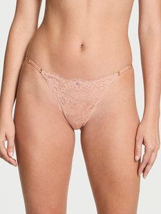 Трусики бикини Victoria's Secret Dream Angels Lace Adjustable String Bikini Panty Macaron 26924455 фото