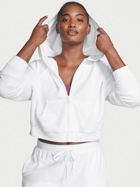 Спортивний костюм Victoria's Secret Terry Cover-Up Short & Full-zip Hoodie White С-2 фото