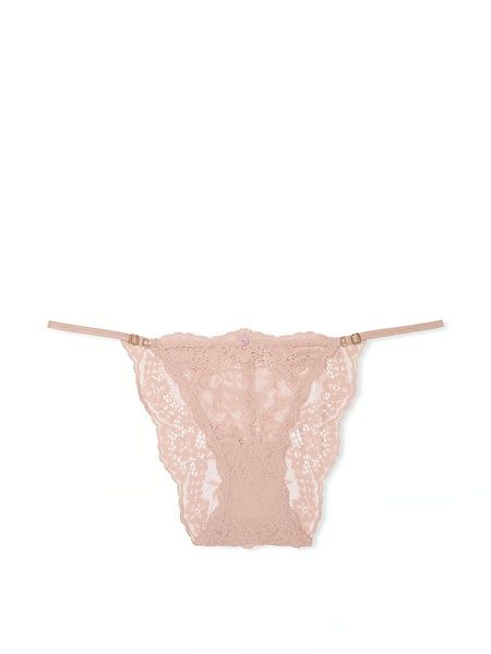 Трусики бікіні Victoria's Secret Dream Angels Lace Adjustable String Bikini Panty Macaron 26924455 фото