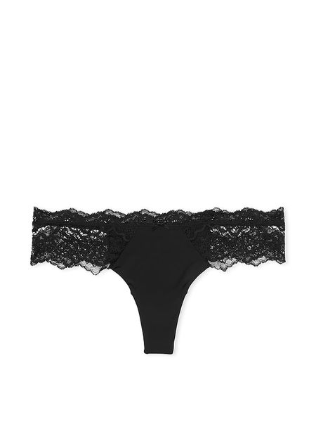 Трусики стрінги Victoria's Secret Lace-Trim Thong Panty 26637886 фото