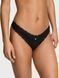 Трусики стрінги Victoria's Secret Lace Trim Cotton Lace-Waist Thong Panty Black &mdash; фото , вигляд з різних ракурсів