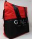 Сумка GUESS Black Red Logo Large Nylon Lightweight Tote Handbag Purse Gym Bag, Червоний, One size