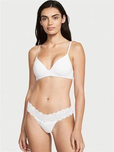 Трусики стринги Victoria's Secret Cotton Thong Panty White 26475678 фото