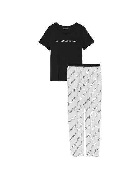 Бавовняна піжама Victoria's Secret Flannel Tee-jama Set &mdash; основне фото товару, вигляд спереду