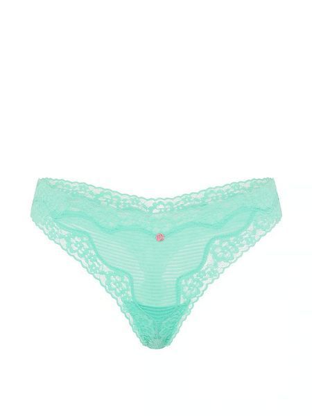 Трусики стрінги Victoria&rsquo;s Secret Cotton Shadow Stripe Lace-Waist Thong Panty &mdash; основне фото товару, вигляд спереду