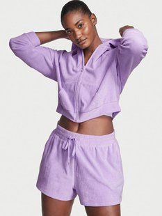 Спортивный костюм Victoria's Secret Terry Cover-Up Short & Full-zip Hoodie Violet copy_С-2 фото