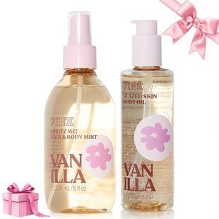 Набір Victoria's Secret & Pink VANILLA Hair & Body Mist + Body Oil  &mdash; основне фото товару, вигляд спереду