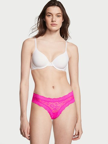 Мережевні Трусики Victoria's Secret Lace Cheeky Panty Pink 26645631 фото