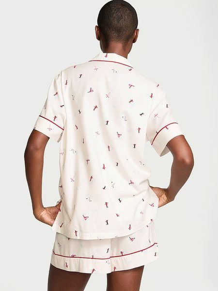 Подарунковий набір Victoria's Secret Піжама Фланель Flannel Short Pajama Set + Лосьйон для тіла Coconut Milk & Rose &mdash; основне фото товару, вигляд спереду