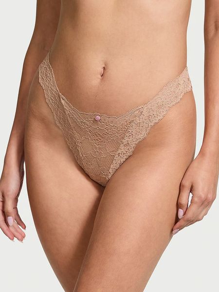 Трусики бразиліани Victoria's Secret Dream Angels Lace Brazilian Panty Praline 26875423 фото