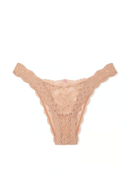 Трусики бразиліани Victoria's Secret Dream Angels Lace Brazilian Panty Praline 26875423 фото