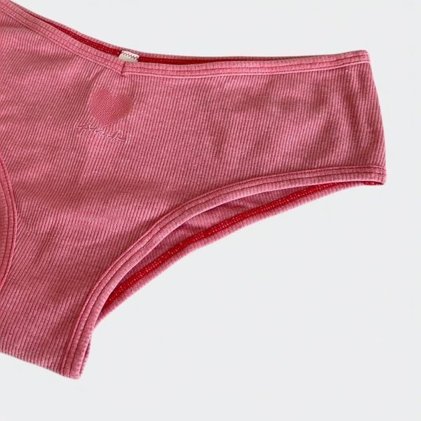 Трусики чики Victoria's Secret PINK Cotton Cheekster Panty Red 26535189в фото
