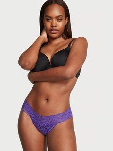 Кружевные трусики стринги Victoria's Secret The Lacie Lace-up Thong Panty 26645512 фото