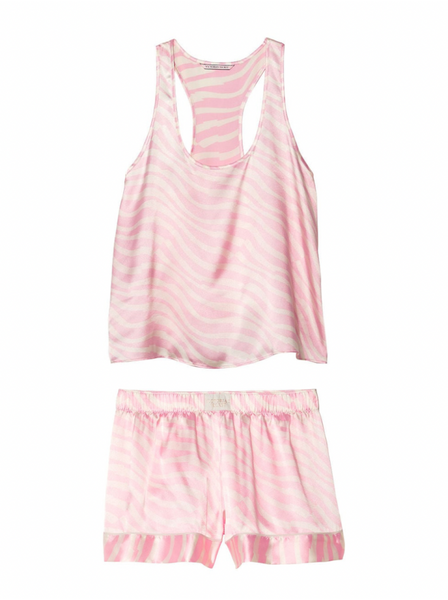 Піжама Victoria's Secret Short Cami PJ Set White Pink logo 26648371-26650829 фото