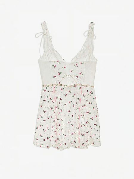 Пеньюар Victoria's Secret For Love & Lemons Xander Mini Slip Dress White Floral &mdash; основне фото товару, вигляд спереду