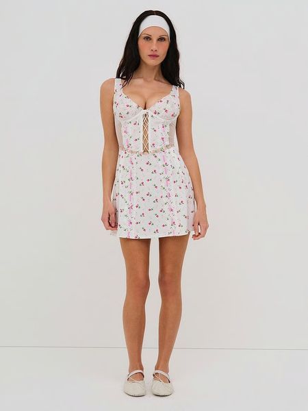 Пеньюар Victoria's Secret For Love & Lemons Xander Mini Slip Dress White Floral &mdash; основне фото товару, вигляд спереду