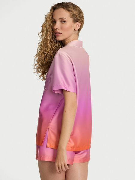 Піжама Сатинова Victoria's Secret Glazed Satin Ombr&eacute; Short Pajama Set &mdash; основне фото товару, вигляд спереду