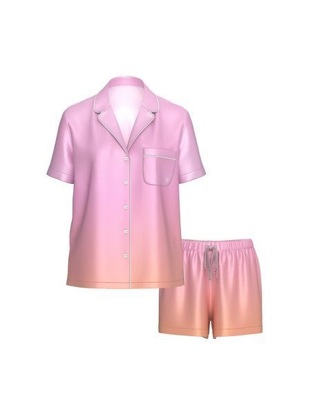 Піжама Сатинова Victoria's Secret Glazed Satin Ombr&eacute; Short Pajama Set &mdash; основне фото товару, вигляд спереду