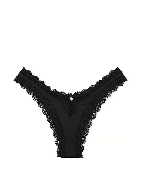 Трусики бразиліани Victoria's Secret Dream Angels Lace-Trim Brazilian Panty Black 26875861 фото