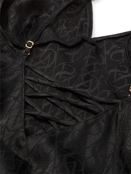 Пеньюар Сукня Нічна Комбінація Victoria's Secre Icon Satin Midi Slip Black &mdash; основне фото товару, вигляд спереду